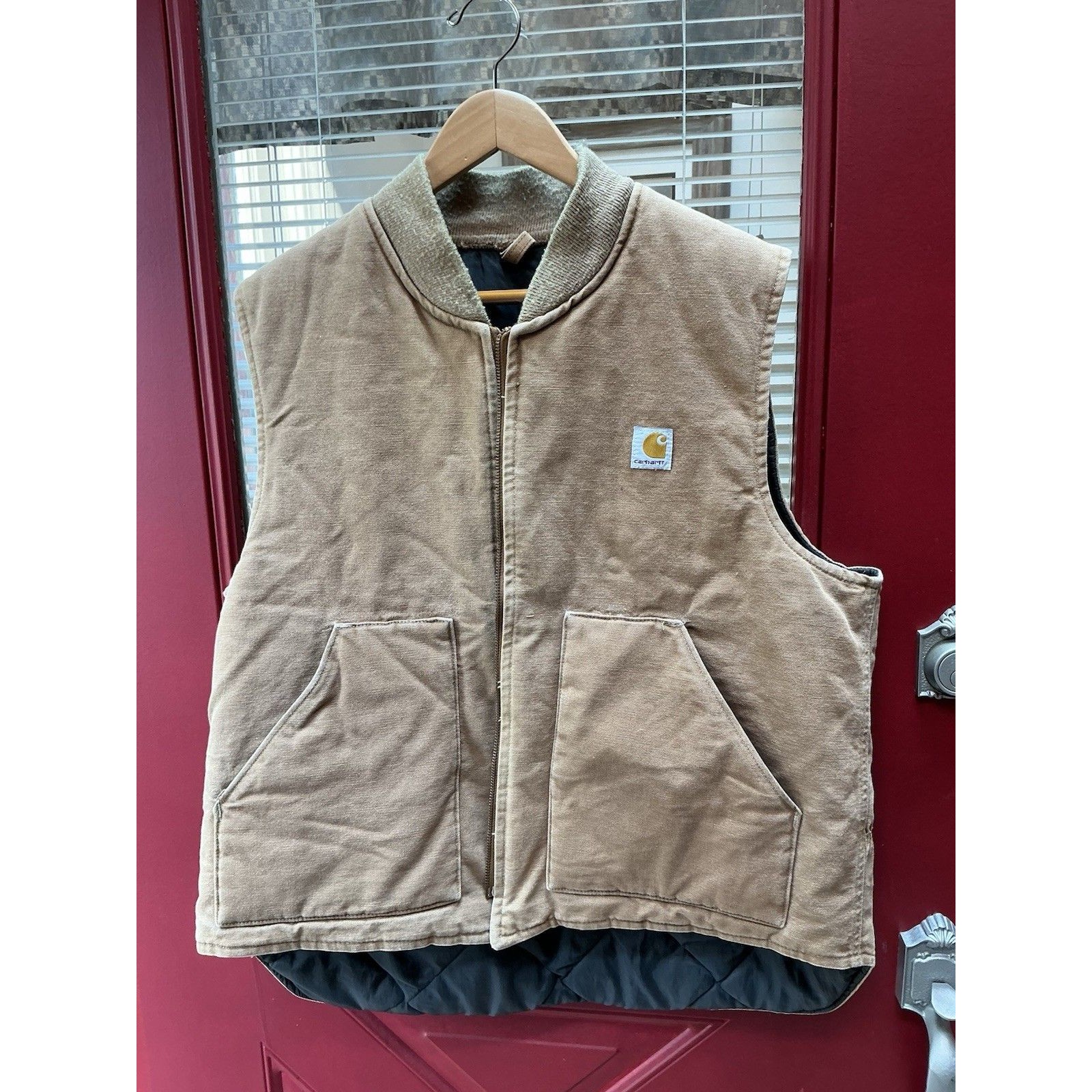 Vintage Carhartt Duck Men's Quilted Vest, Size Xl - Carhartt Brown